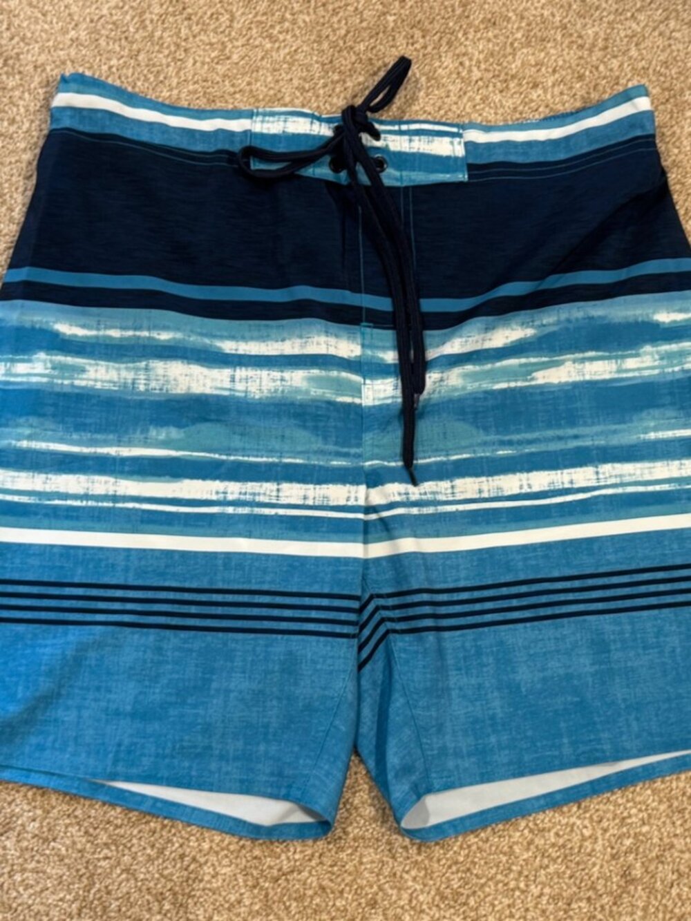 Mens Large Laguna Originals UPF 50 Blue Board Shorts Swim Trunks Elastic Waist